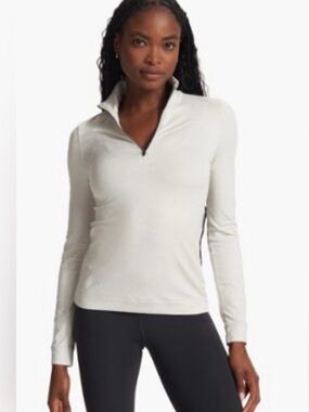 Vuori Halo Essential Half-Zip Pullover Salt Heather VW284 Large
